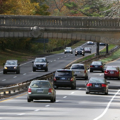 Cars on the Merritt Parkway