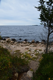 Long Island Sound rocky shorefront